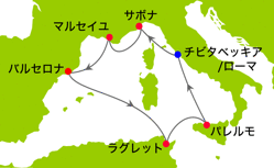 魅惑のチュニジアに寄港する 地中海クルーズ10日間